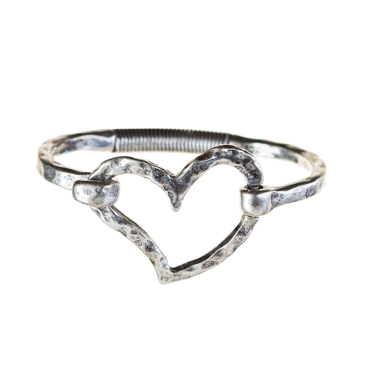 Silver Heart Hook Bracelet