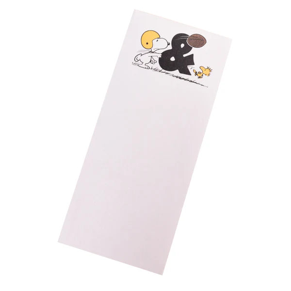 Notepad with cartoon characters on a white background