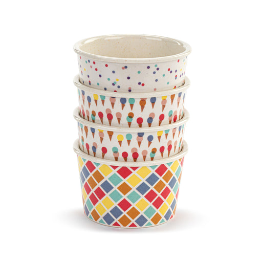 Ice Cream Melamine Bowls - Set of 4