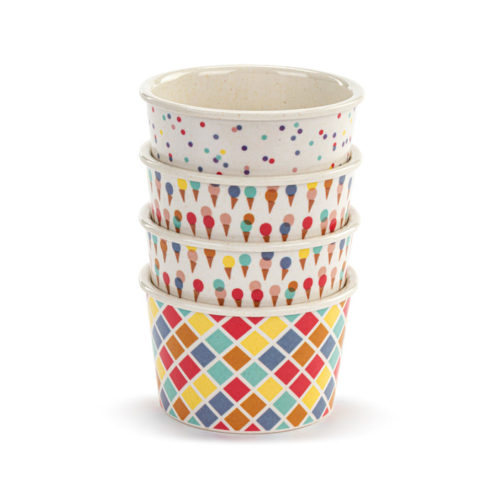 Ice Cream Melamine Bowls - Set of 4
