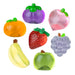 Set of colorful fruit-shaped objects on a white background
