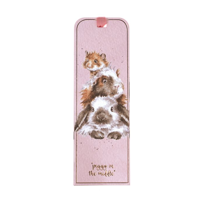'Piggy in the Middle' Guinea Pig & Rabbit Bookmark