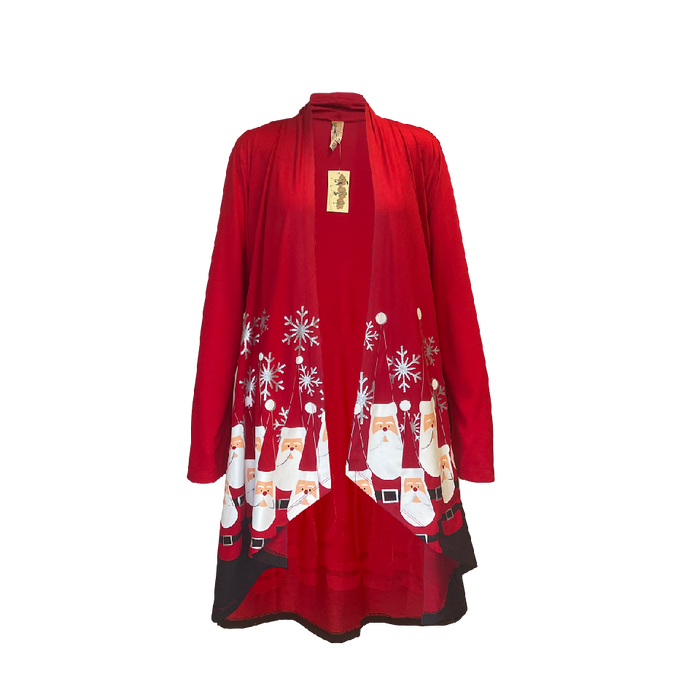 Red Bowling Pin Santa New Snowflake Kimono