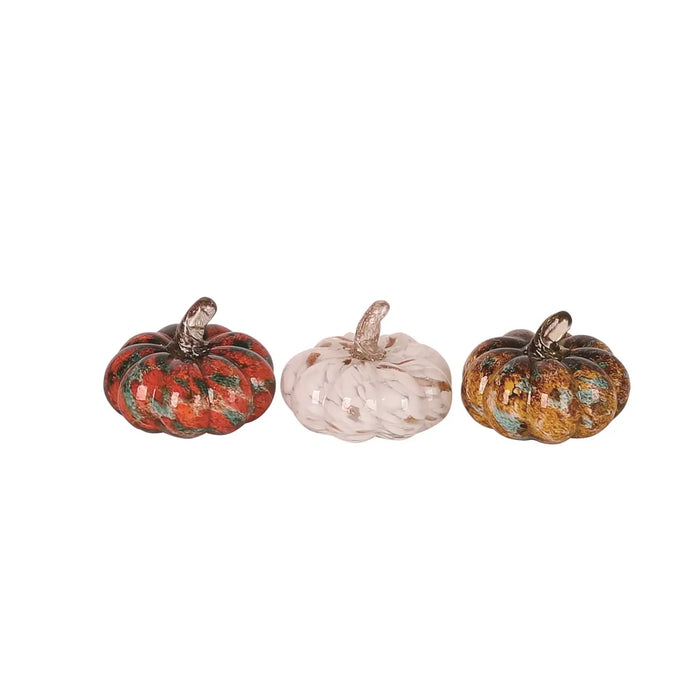 Fall Harvest Glass Autumn Swirl Pumpkin