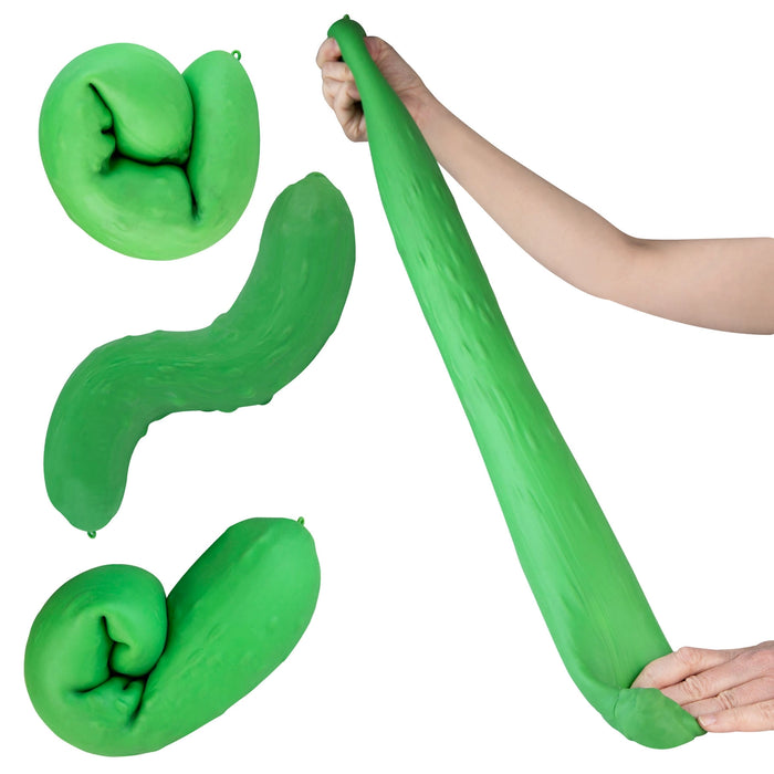 Green slime being stretched by a hand on a white background