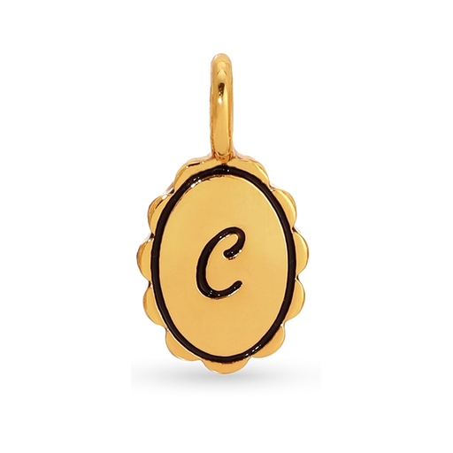 Charm Garden - Scalloped Initial Charm - Gold - C