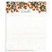 December calendar page with floral design on a white background