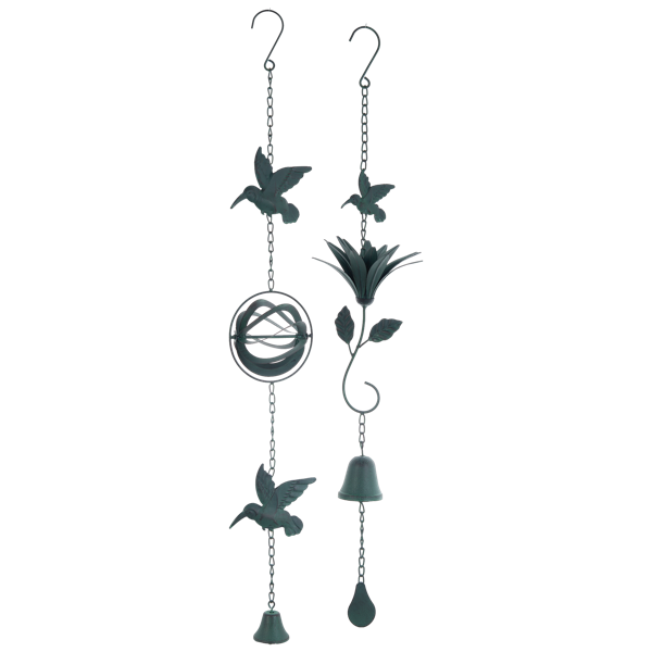 Green Patina Hummingbird Windchime