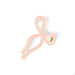 Pink bow-shaped hair clip on a white background