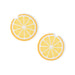 Lemon slice earrings on a white background