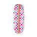Checkered pencil case with pink zipper on a white background