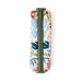 Pouch with floral pattern and green zipper on a white background