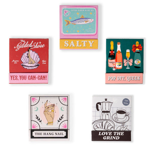 Set of colorful greeting cards with various designs and text on a white background