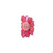 Pink flower-shaped object on a white background
