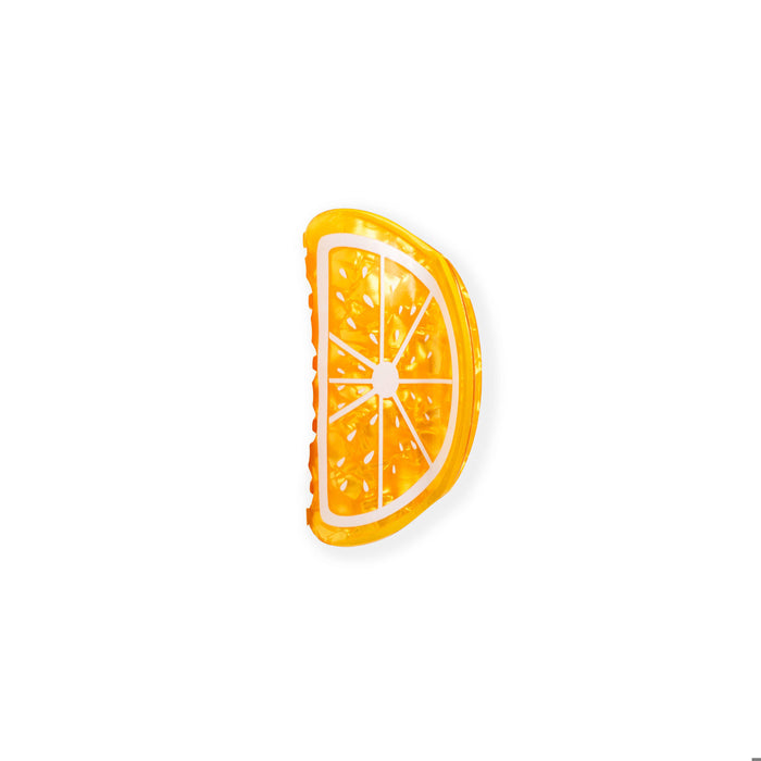 Illustration of a sliced orange on a white background