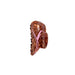 Brown butterfly-shaped hair clip with pink interior on a white background