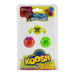 World's Smallest Original Koosh balls in a clear blister pack with colorful branding and two textured pom-pom balls visible inside.