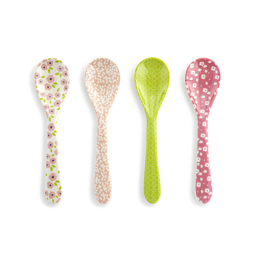 Pink Tones Bamboo Melamine Spoons Set of 4