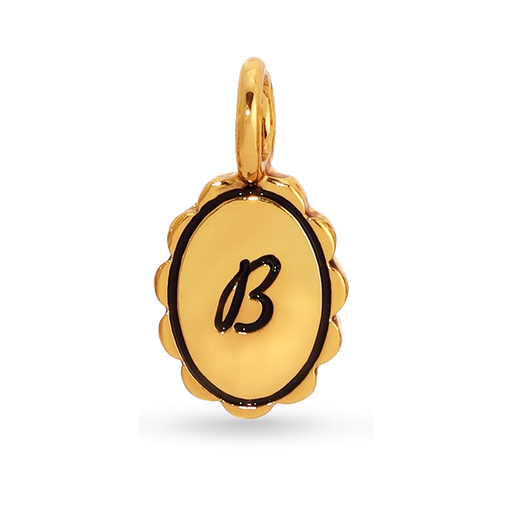 Charm Garden - Scalloped Initial Charm - Gold - B