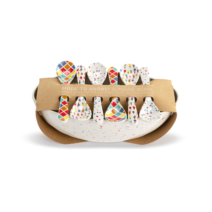 Confetti Family Melamine Ice Cream Bowls with 6 Spoons