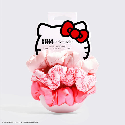 Hello Kitty x Kitsch Recycled Fabric Puffy Scrunchies