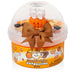 Pumpkin Spice Catuccino slime container with decorative bow on a white background