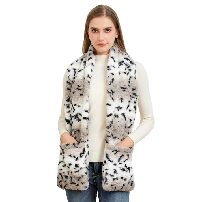 Dotty Leopard Pocket Scarf