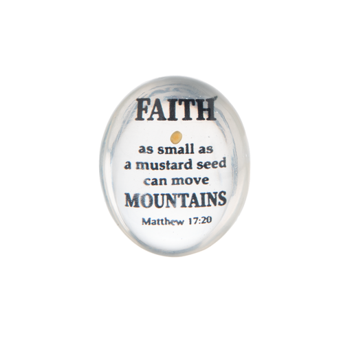 Round button with motivational quote on a white background