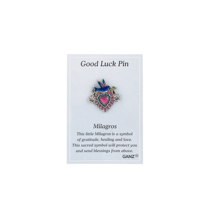 Good Luck Pin on a Ganz branded card with description