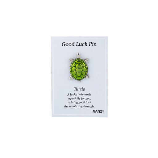 Good luck turtle pin on a Ganz branded card with description