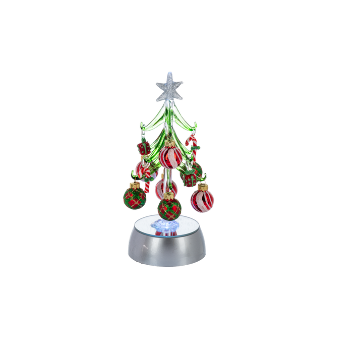 Light Up Christmas Tree with Presents and Candy Canes Ornaments