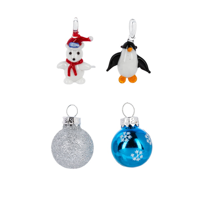 Light Up Christmas Tree with Polar Bear and Penguin Ornaments