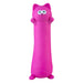 Pink cat-shaped toy on a white background