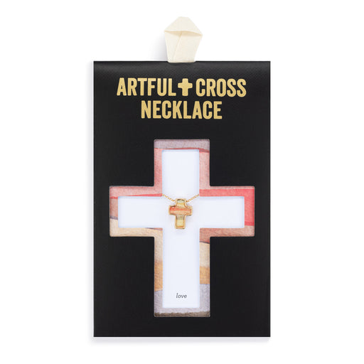 Artful Cross Necklace - Love