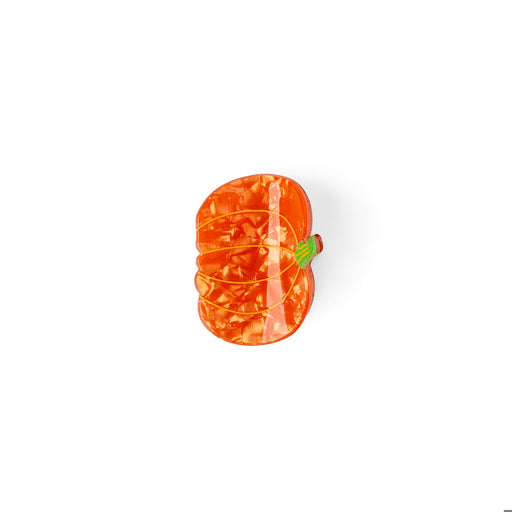 Orange pumpkin-shaped object on a white background