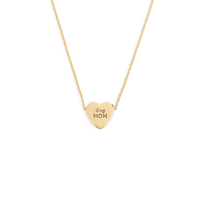 Dog Mom Gold Art Heart Necklace