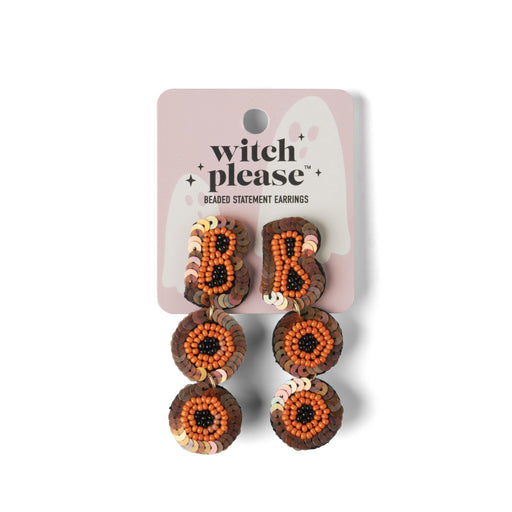 Boo Halloween Beaded Statement Earrings