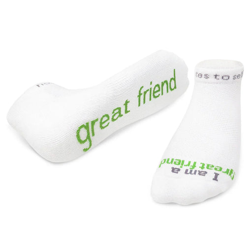 I am a great friend® White Low-Cut Socks