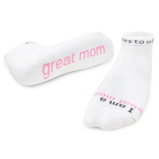 I am a great mom™ White Low-Cut Socks