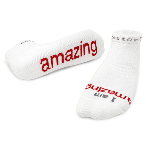 I am amazing® White Low-Cut Socks