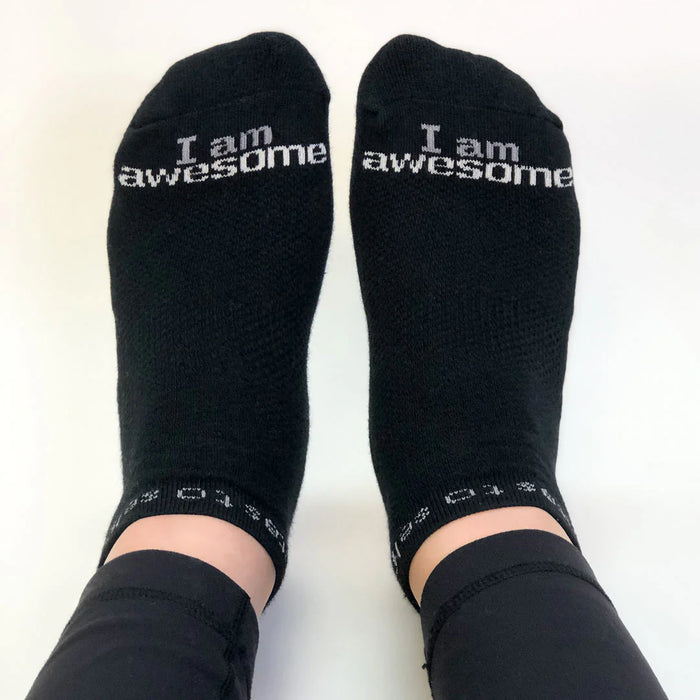 I am awesome® Black Low-Cut Socks