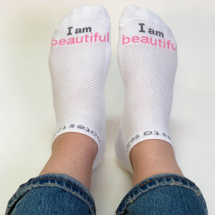 I am beautiful™ White Low-Cut Socks