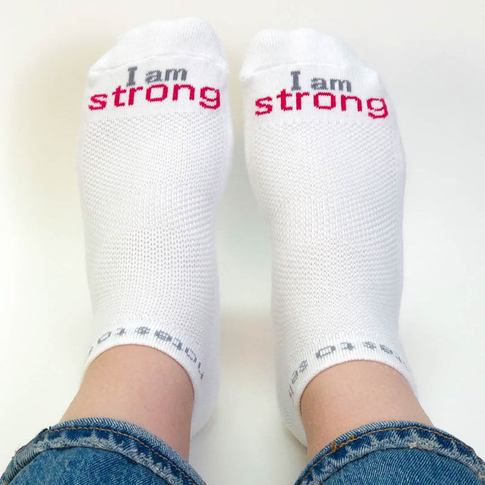 I am strong™ White Low-Cut Socks