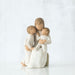 Decorative figurine of a mother and two children on a white background