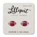 Football-shaped earrings on a Lilliput Little Things card with 'handmade in New Orleans' text.