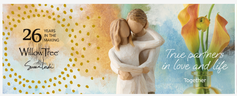 A four-panel wedding invitation banner featuring a couple in white wedding dresses and suits, with romantic text including '26 years to the wedding', 'True partners in love and life', 'Hold dear the promise of love', and 'Just a little reminder Love you'.