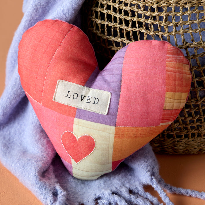 Loved Weighted Quilted Heart Pillow