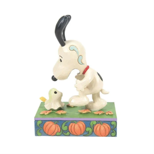 Snoopy Scared by Woodstock Ghost by Jim Shore