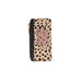 Leopard print phone case with a clear window on a white background