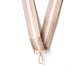 Striped ribbon with a gold clasp on a white background